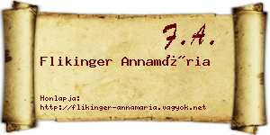 Flikinger Annamária névjegykártya